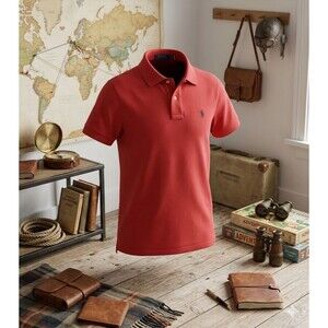 Ralph Lauren Boys The Skinny Polo Red Short Sleeve Shirt Pony Logo Size M Preppy